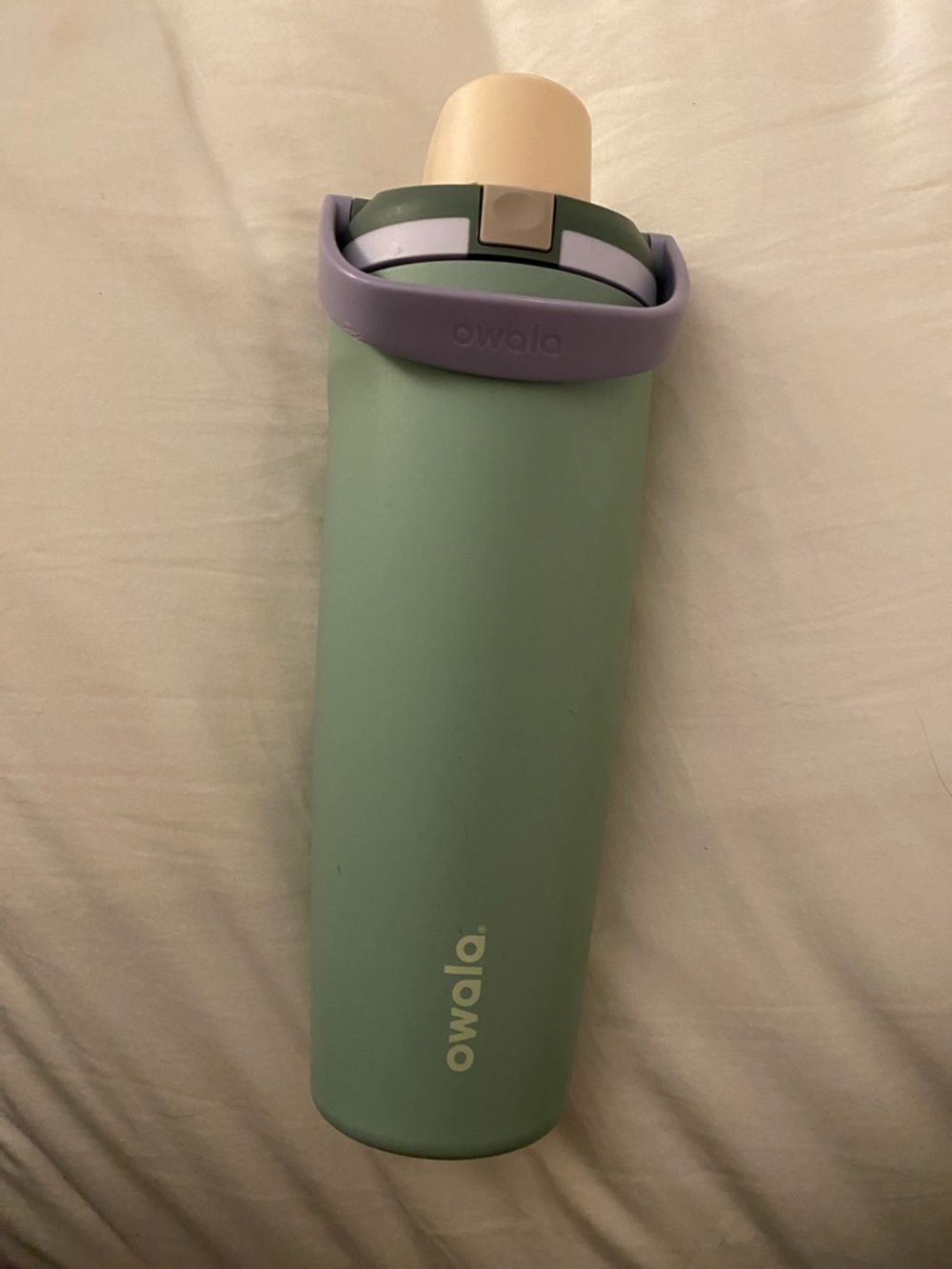 Owala Mint Green FreeSip Sway Water Bottle with Lavender Handle and Cream Cap